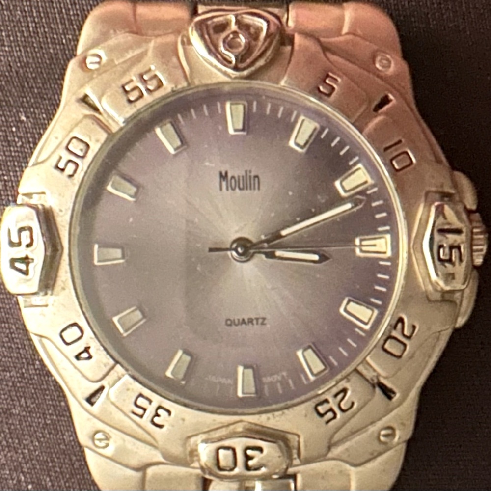 Moulin Stainless Steel Wristwatch with Quartz Movement. Battery Not Included!